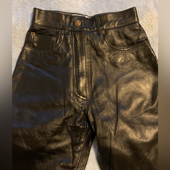 Real Leather Pants NWOT - Picture 2 of 9
